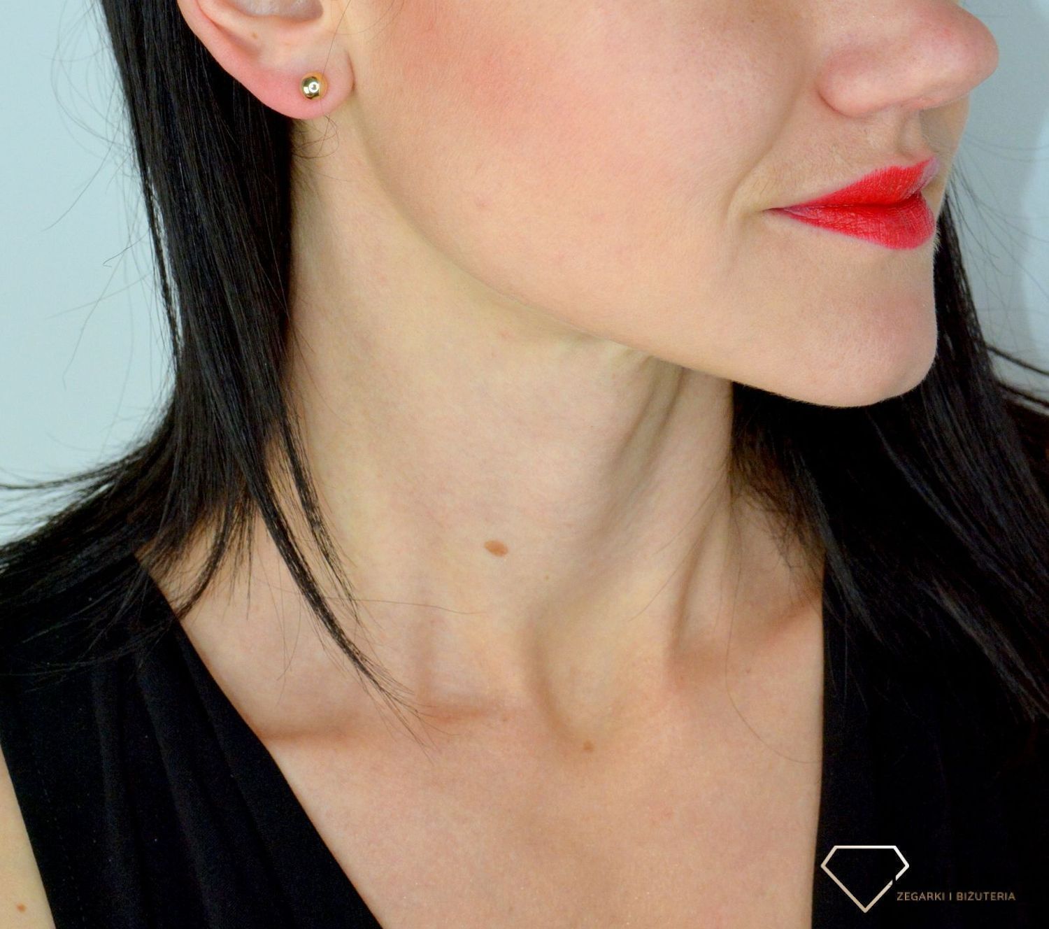 Złote kolczyki przy uchu kulki 6 mm na sztyft DIA-KLC-10899-585 6,5mm (1).jpg